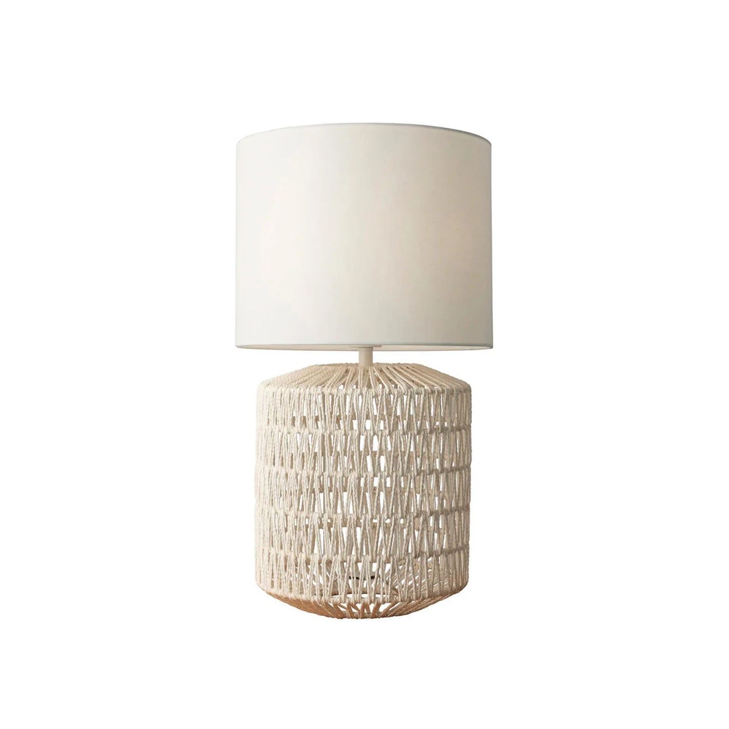 Cora White Woven Table Lamp Table Lamp Mayfield Lighting