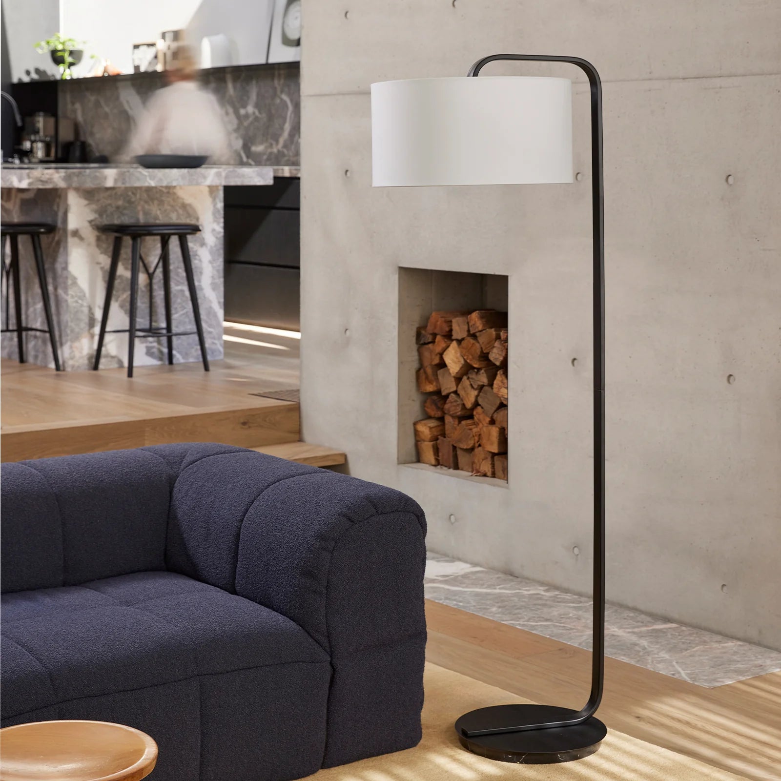 Cordell Black Marble Floor Lamp Floor Lamp Mayfield Lighting