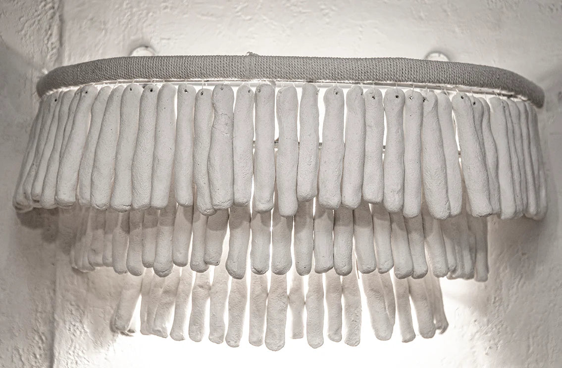 Desta Three-Tier Clay Wall Sconce Wall Light Bisque Interiors