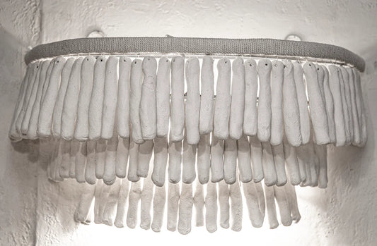 Desta Three-Tier Clay Wall Sconce Wall Light Bisque Interiors