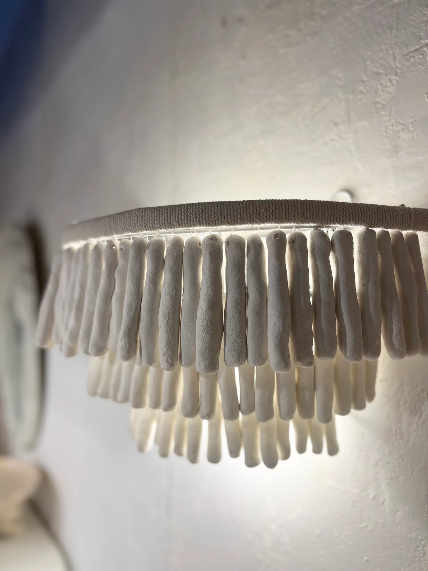 Desta Three-Tier Clay Wall Sconce Wall Light Bisque Interiors