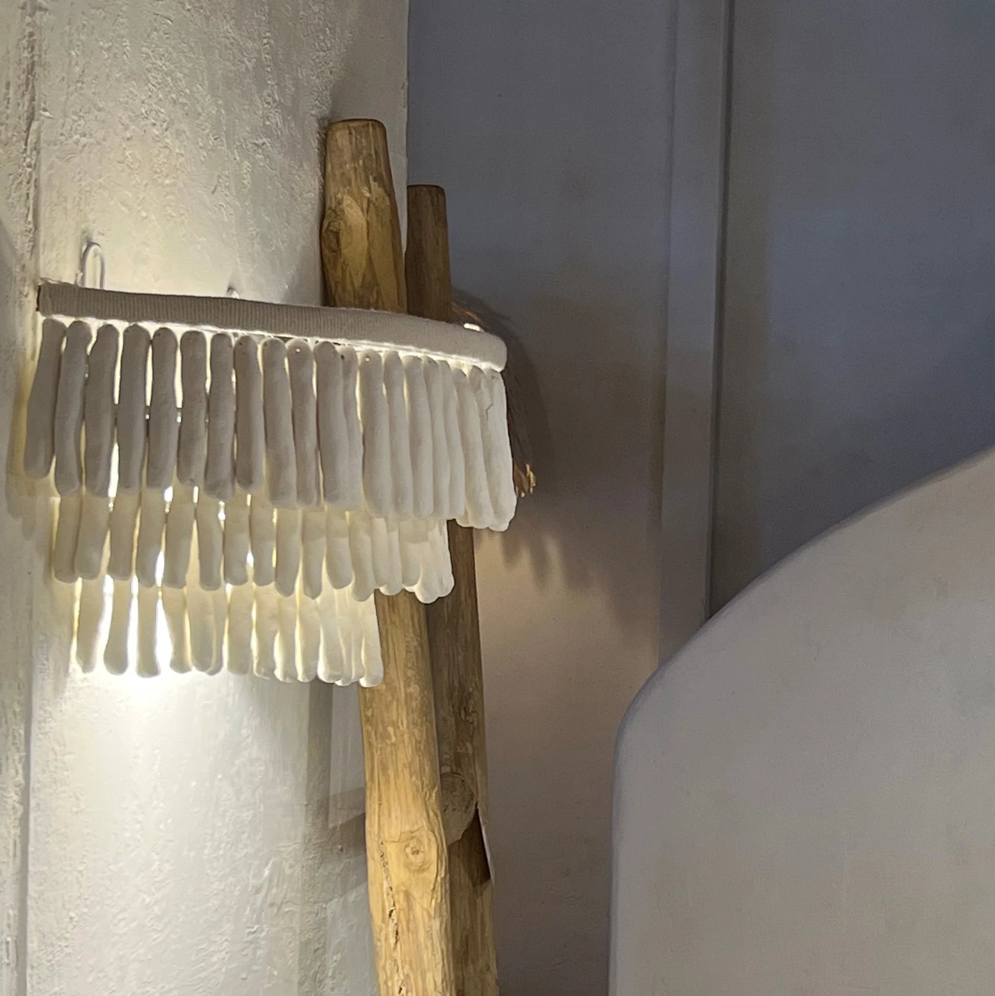 Desta Three-Tier Clay Wall Sconce Wall Light Bisque Interiors