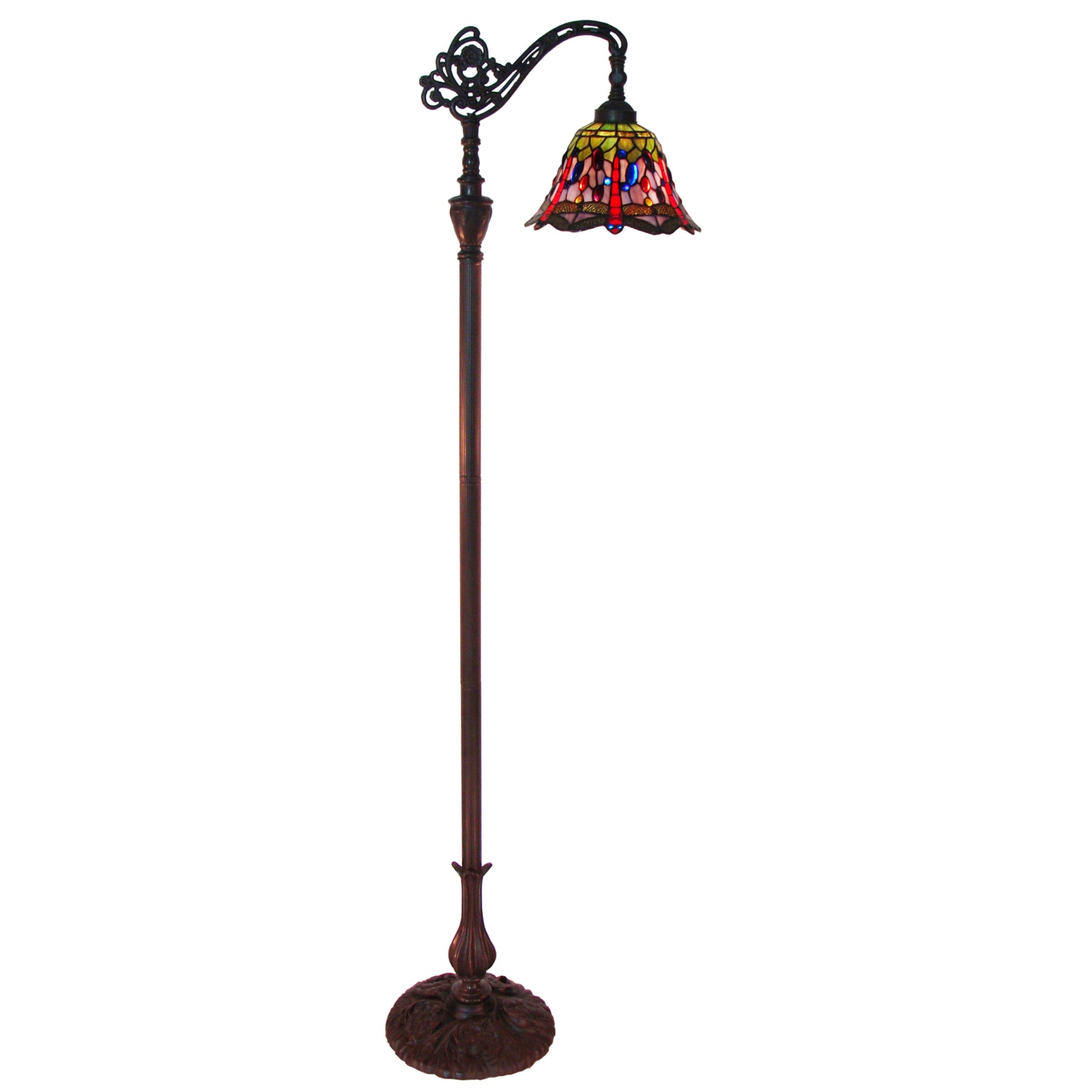 Dragonfly Edwardian Stained Glass Floor Lamp Floor Lamp G&G Bros