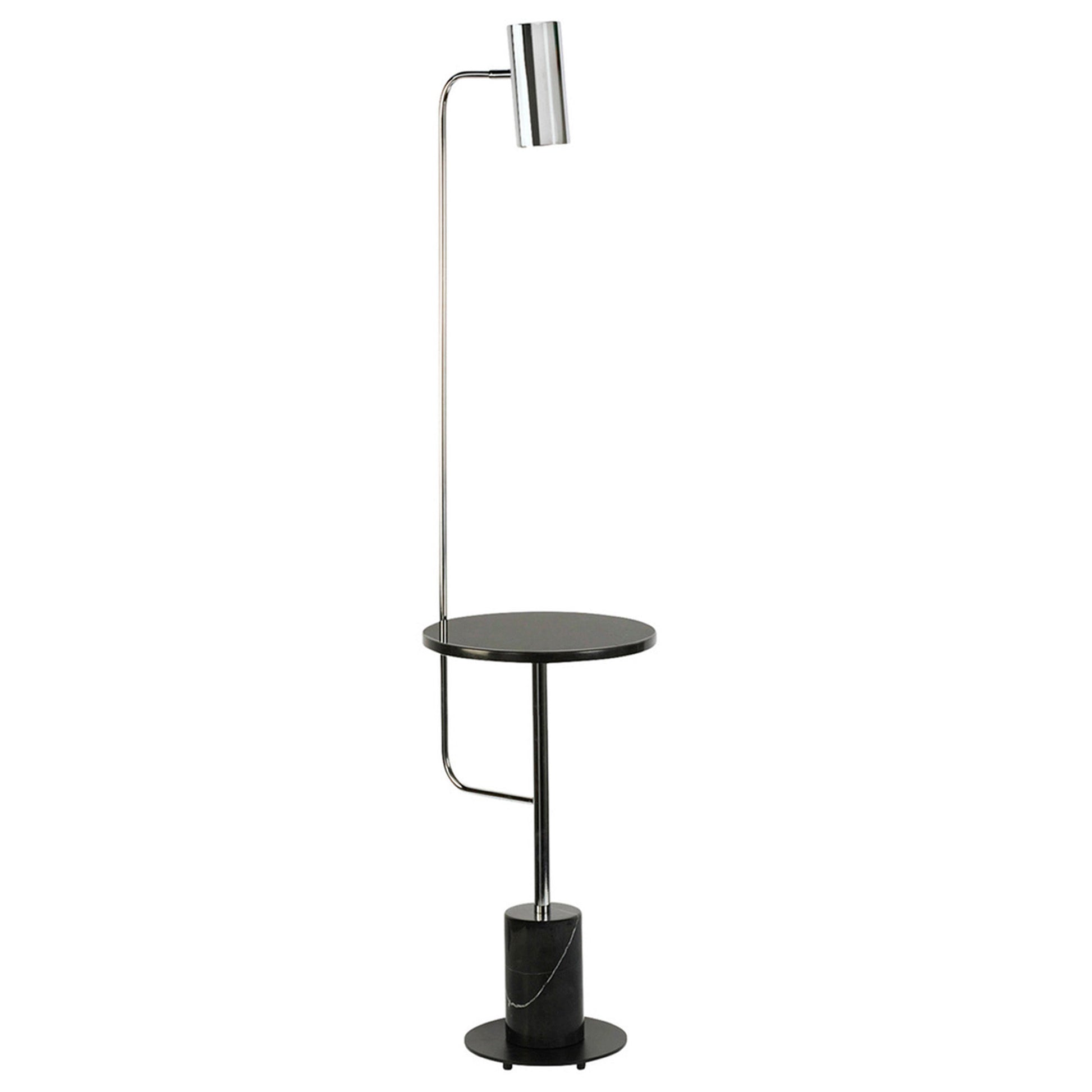 Edison Black Marble Floor Lamp - Polished Nickel Floor Lamp Bloomingdales Lighting Polished Nickel