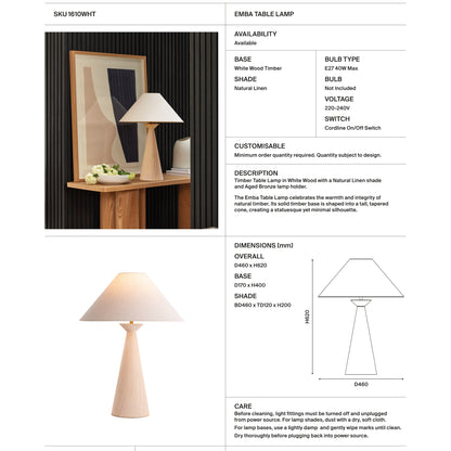 Emba Timber Tall Table Lamp Table Lamp Mayfield Lighting