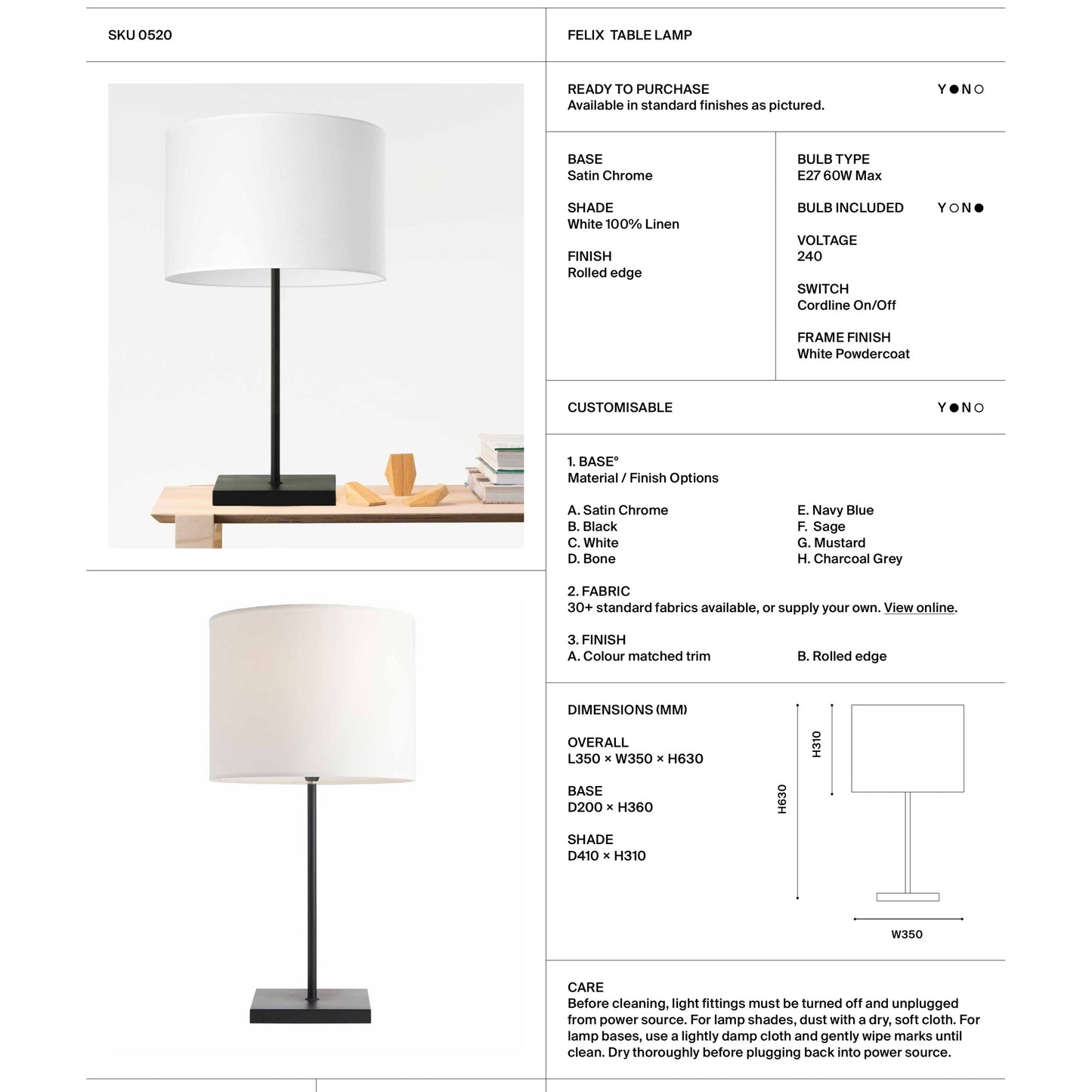 Felix Cylinder Table Lamp Table Lamp Mayfield Lighting
