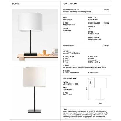 Felix Cylinder Table Lamp Table Lamp Mayfield Lighting