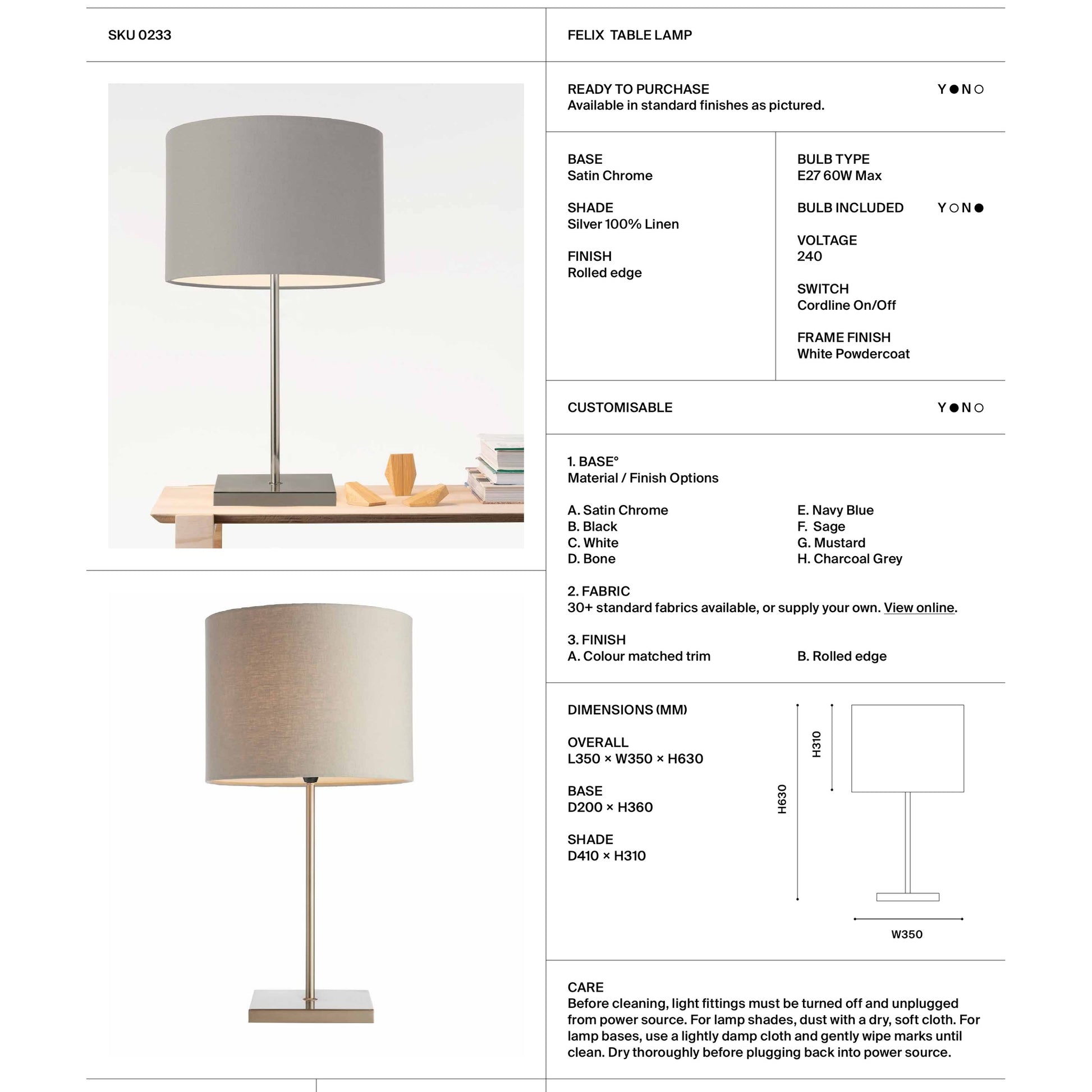 Felix Cylinder Table Lamp Table Lamp Mayfield Lighting