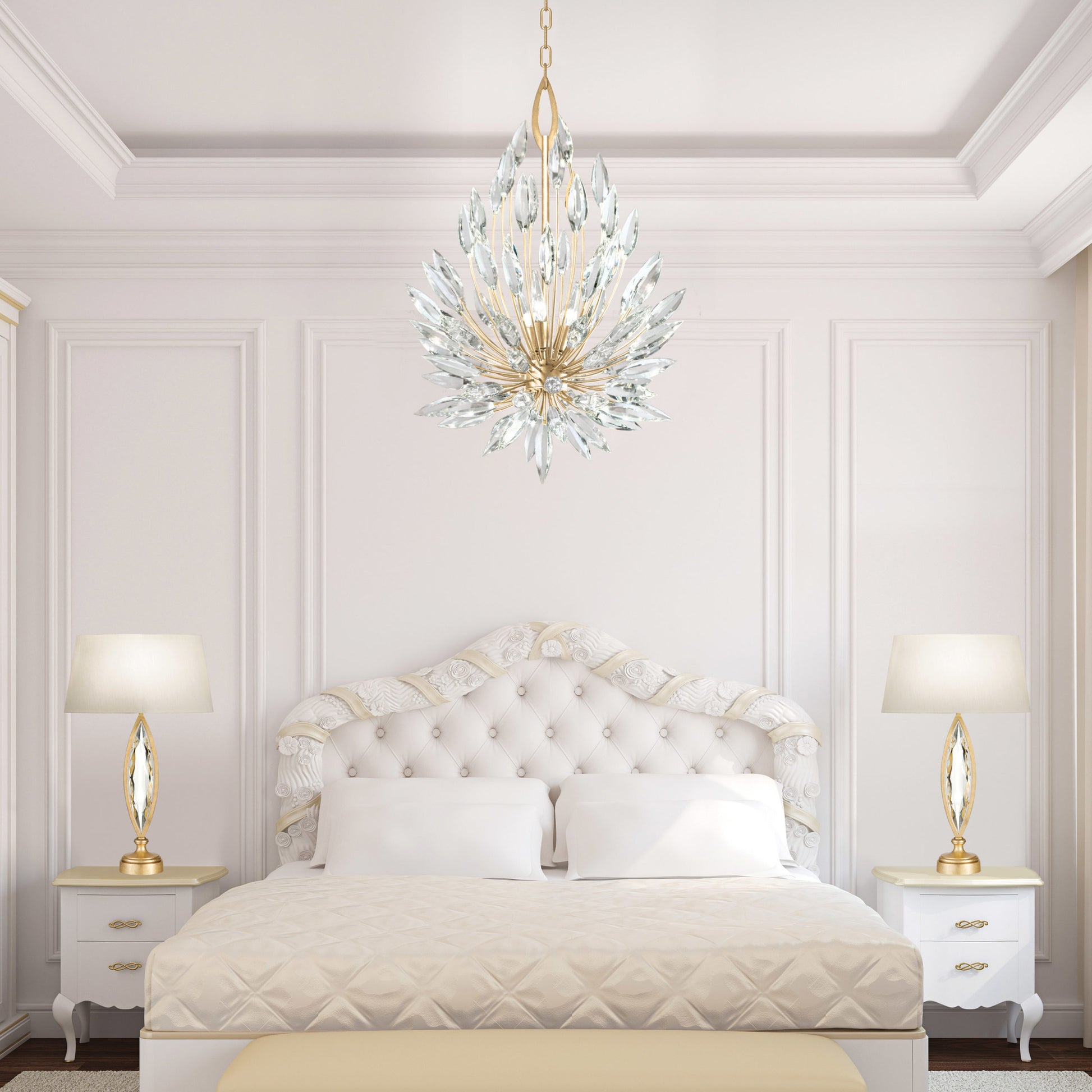 Fine Art HC Lighting Lily Buds 24" Round Pendant Light - Gold Pendant Light Bloomingdales Lighting