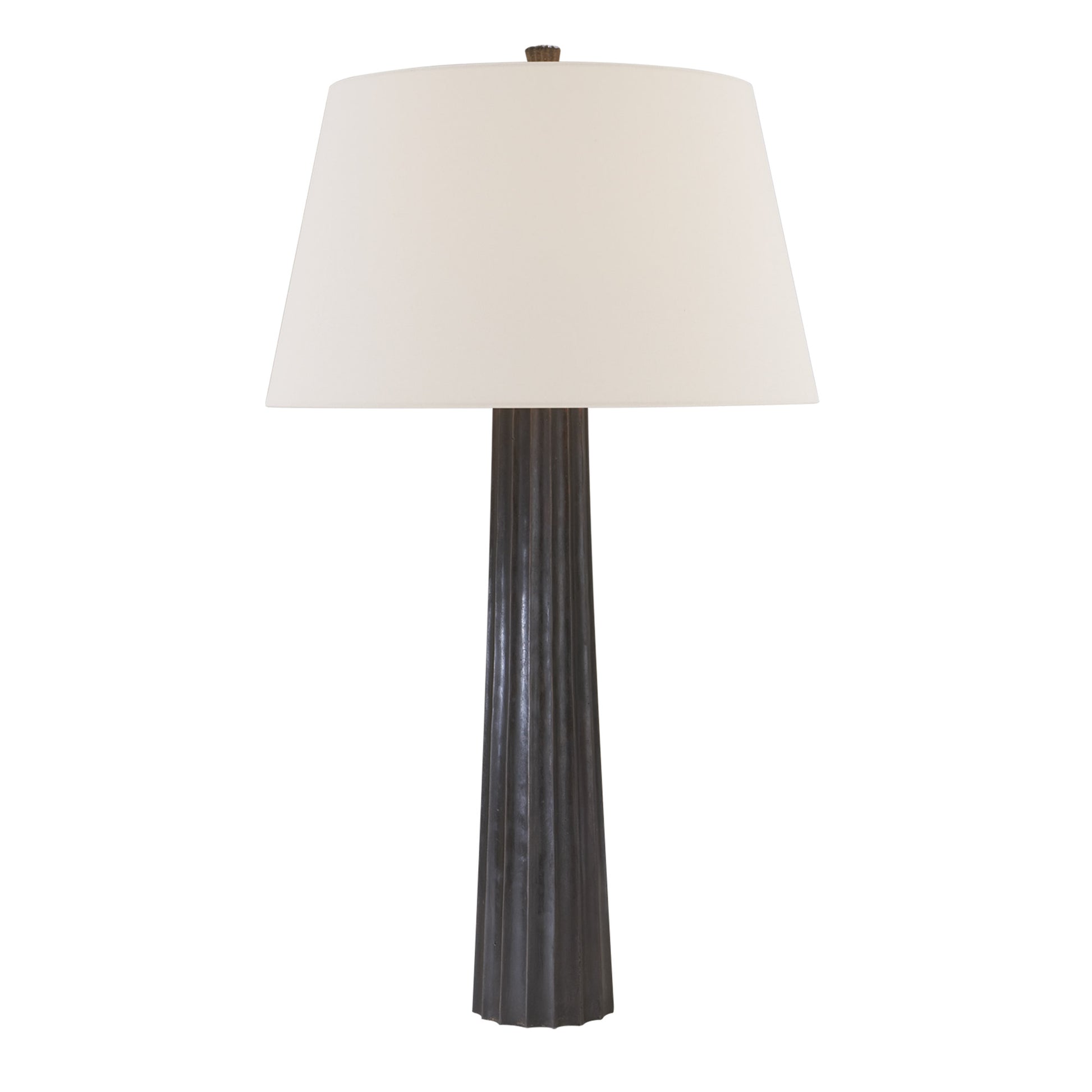 E. F. Chapman Fluted Spire Large Natural Paper Table Lamp - Gilded Iron Table Lamp Bloomingdales Lighting Aged Iron  