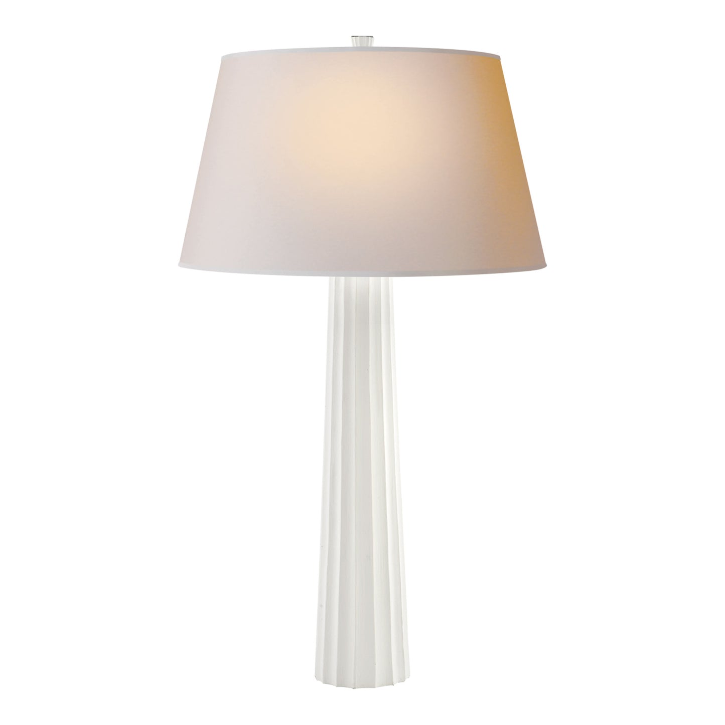 E. F. Chapman Fluted Spire Large Natural Paper Table Lamp - Gilded Iron Table Lamp Bloomingdales Lighting Plaster White  
