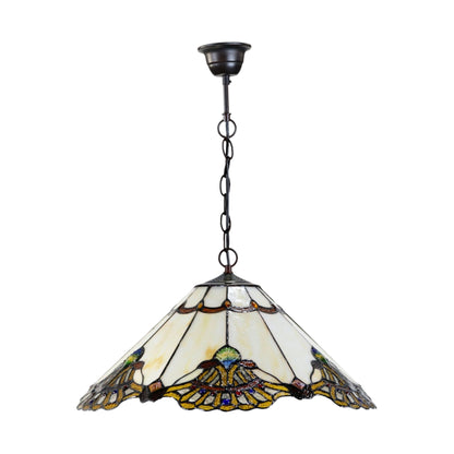 Tiffany Benita Beige Stained Glass Pendant Light Pendant Light G&G Bros   