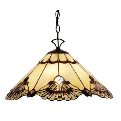 Tiffany Benita Beige Stained Glass Pendant Light Pendant Light G&G Bros   