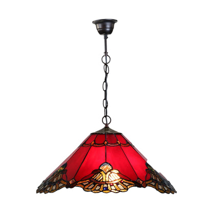 Tiffany Benita Beige Stained Glass Pendant Light Pendant Light G&G Bros Red  
