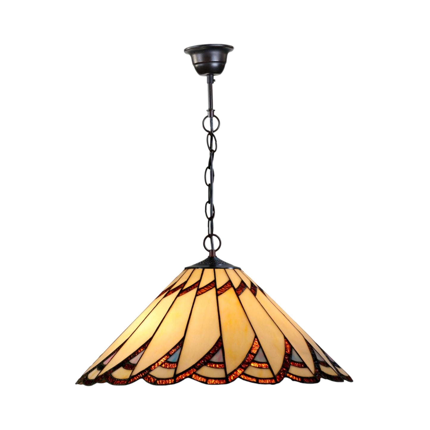 Tiffany Vermont Stained Glass Pendant Light Pendant Light G&G Bros   