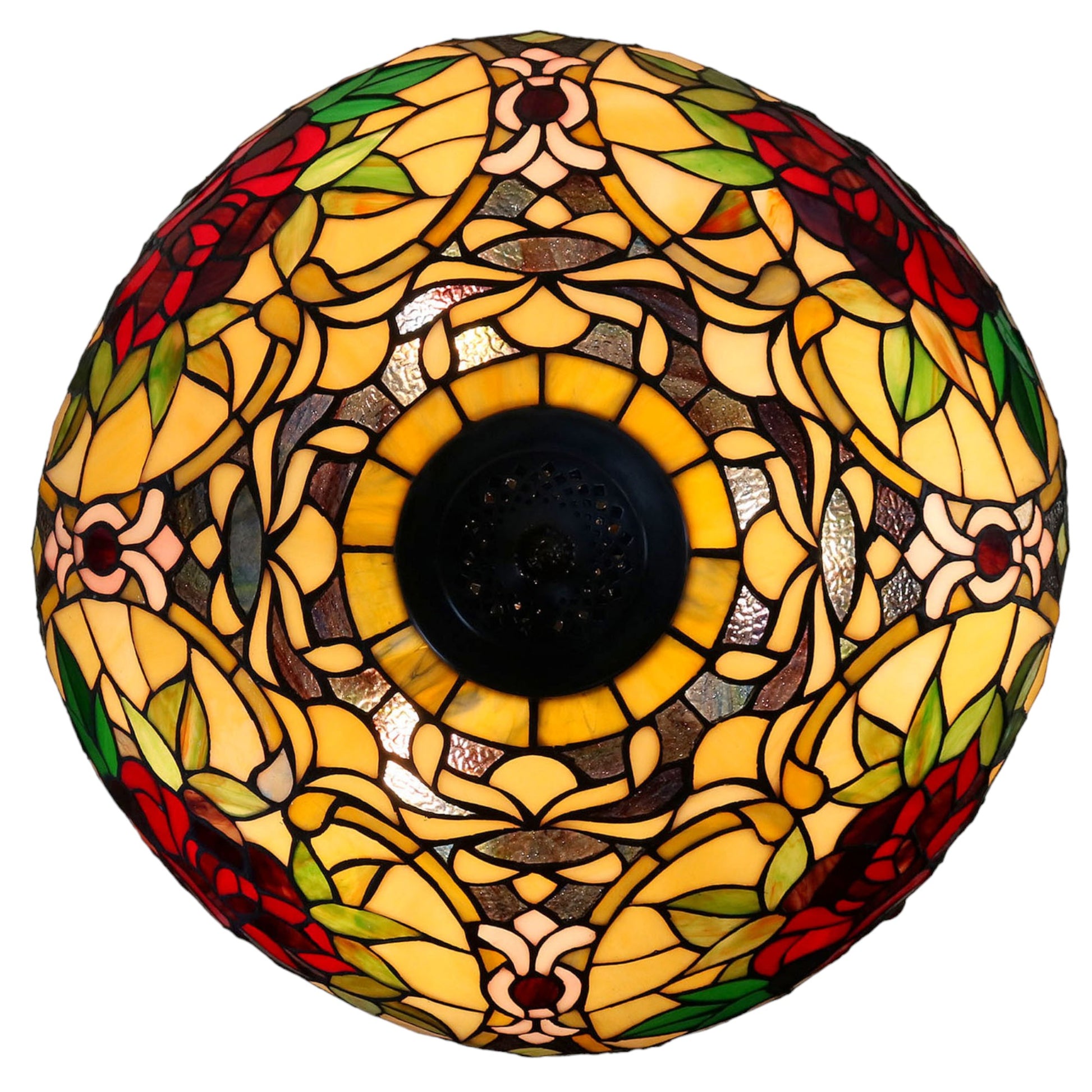 Tiffany Red Camellia Stained Glass Pendant Light Pendant Light G&G Bros   