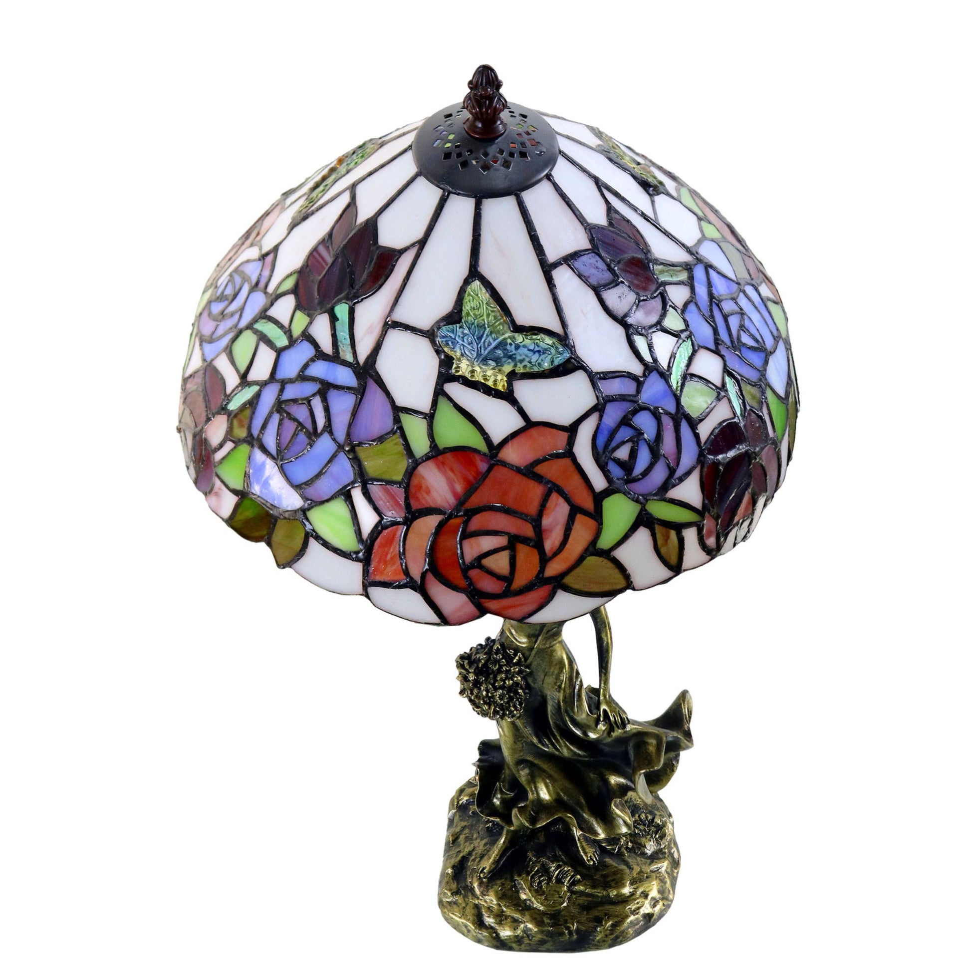Hannah Figurine Stained Glass Table Lamp Table Lamp G&G Bros