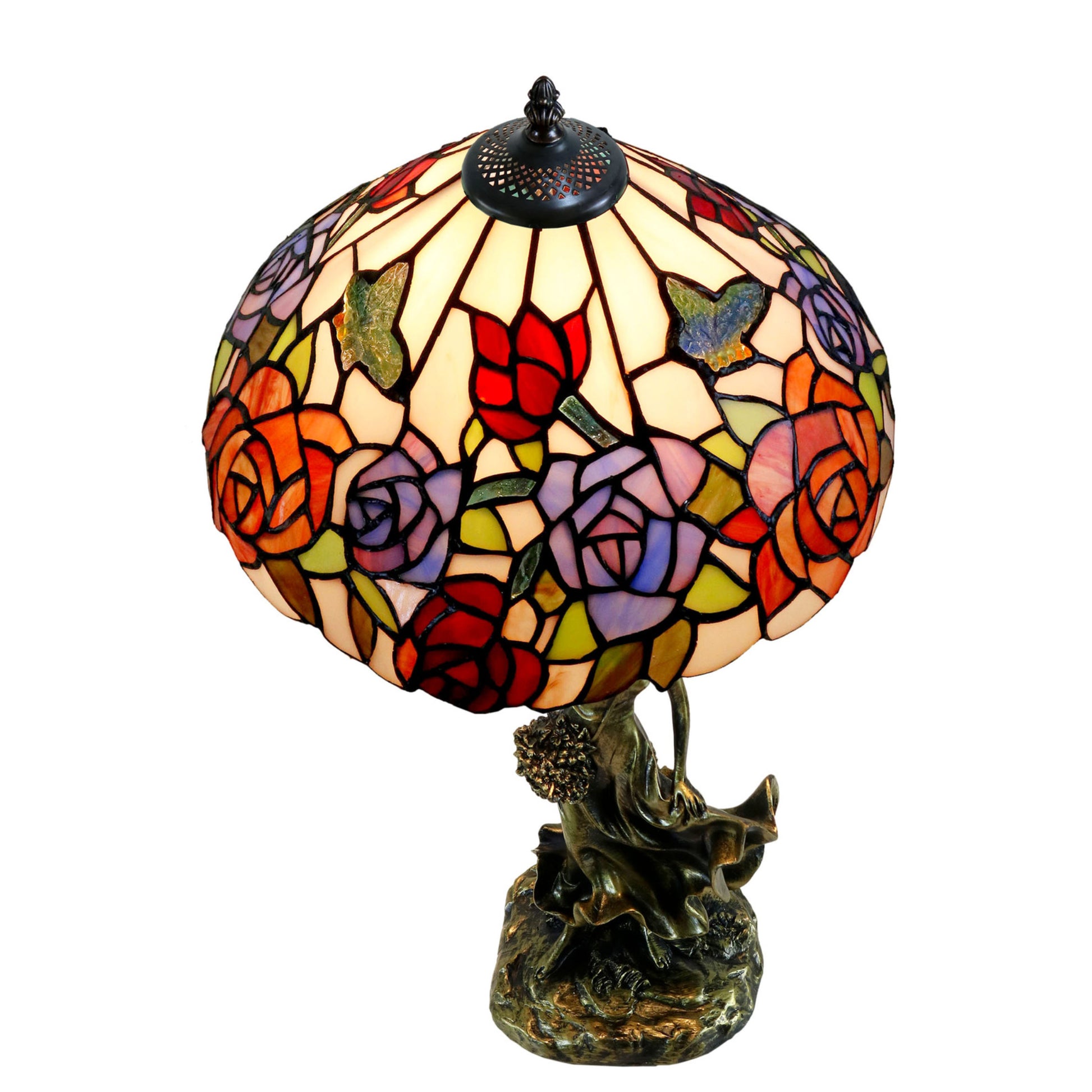 Hannah Figurine Stained Glass Table Lamp Table Lamp G&G Bros