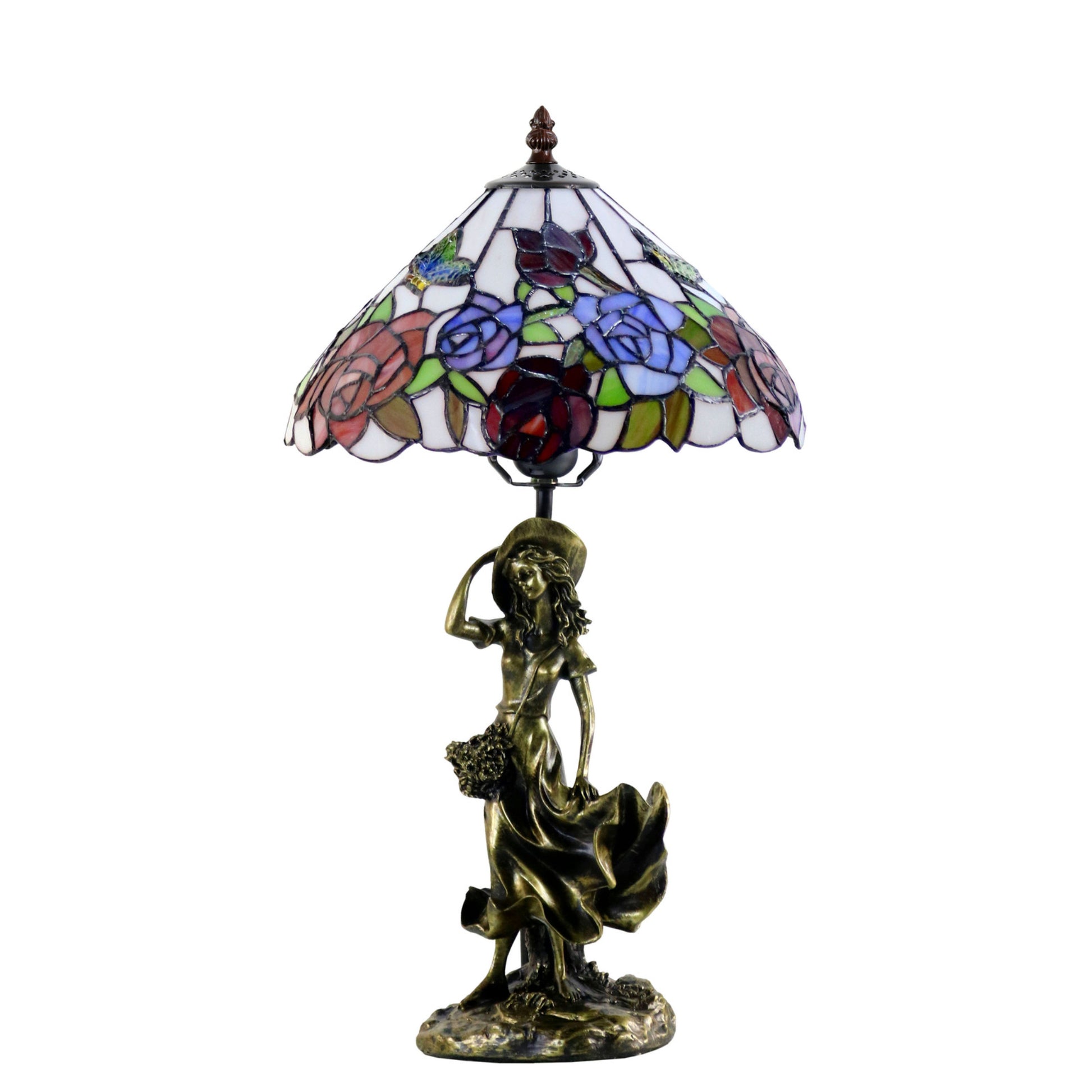 Hannah Figurine Stained Glass Table Lamp Table Lamp G&G Bros