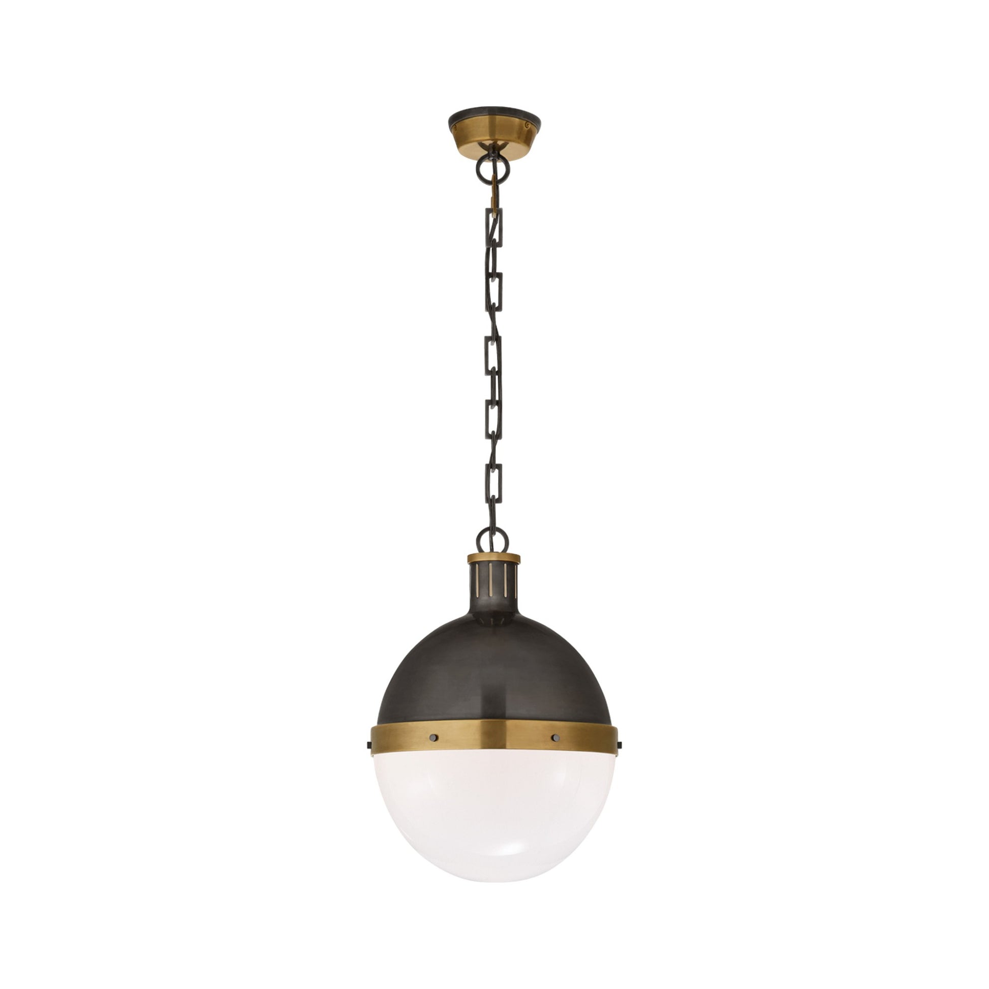 Thomas O'Brien Hicks Extra Large White Glass Pendant Light - Bronze & Brass Pendant Light Bloomingdales Lighting Large  