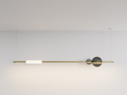 Comet Linear Tube Pendant Light Pendant Light ILANEL 180 cm Spheres + 30 cm Tube