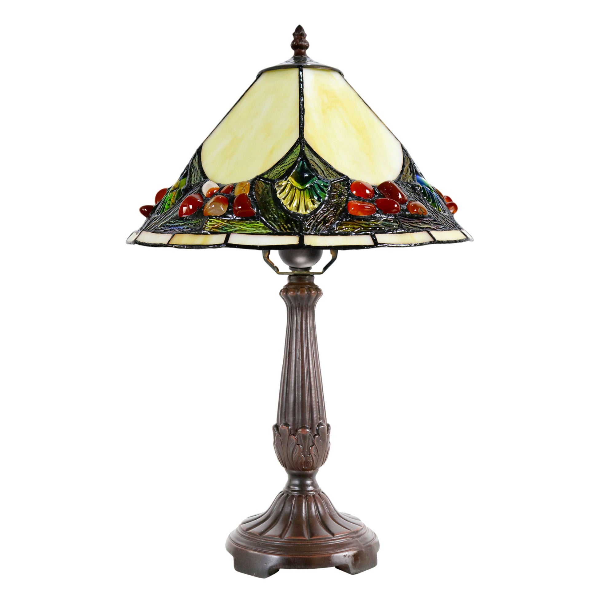 Janay Stained Glass Beige Table Lamp Table Lamp G&G Bros