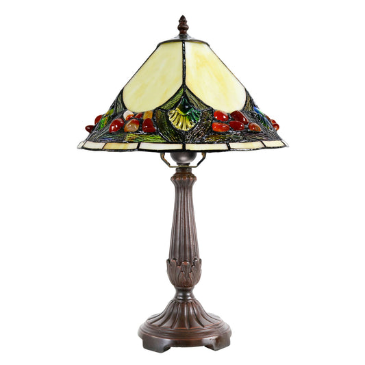 Janay Stained Glass Beige Table Lamp Table Lamp G&G Bros