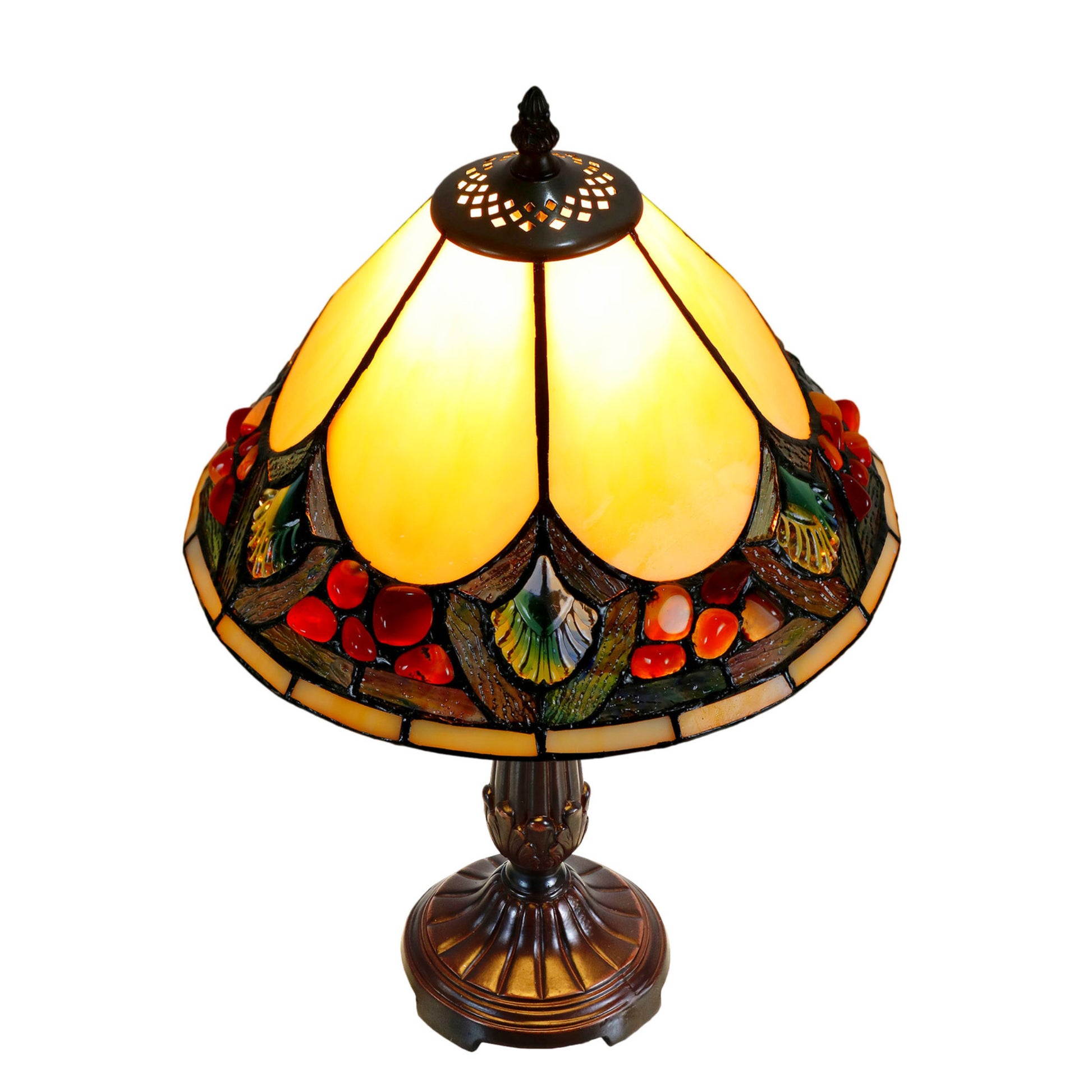 Janay Stained Glass Beige Table Lamp Table Lamp G&G Bros