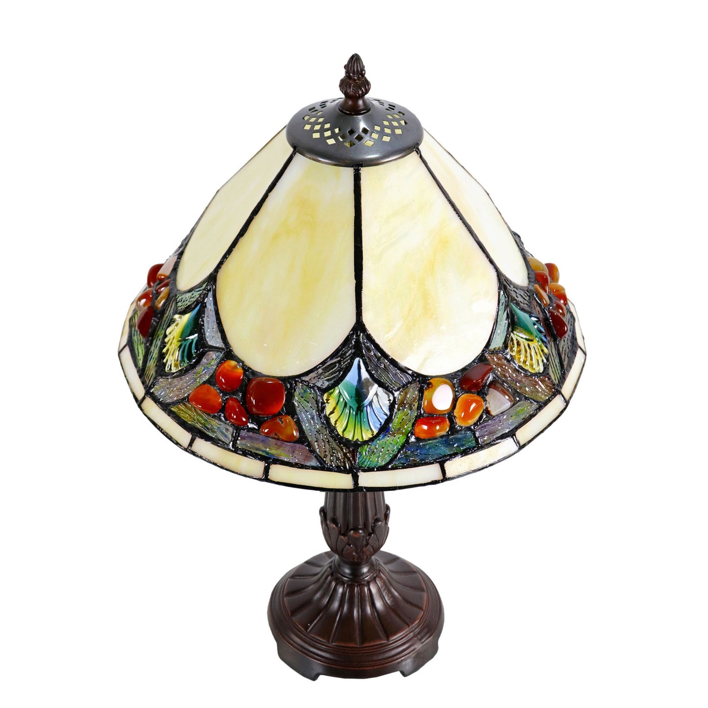 Janay Stained Glass Beige Table Lamp Table Lamp G&G Bros
