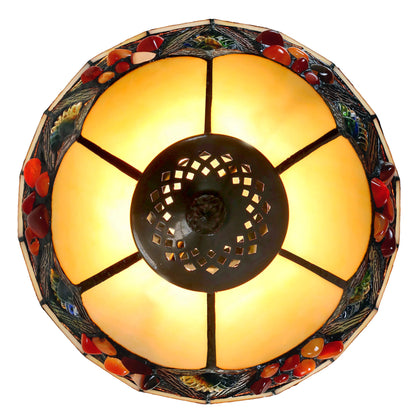 Janay Stained Glass Beige Table Lamp Table Lamp G&G Bros