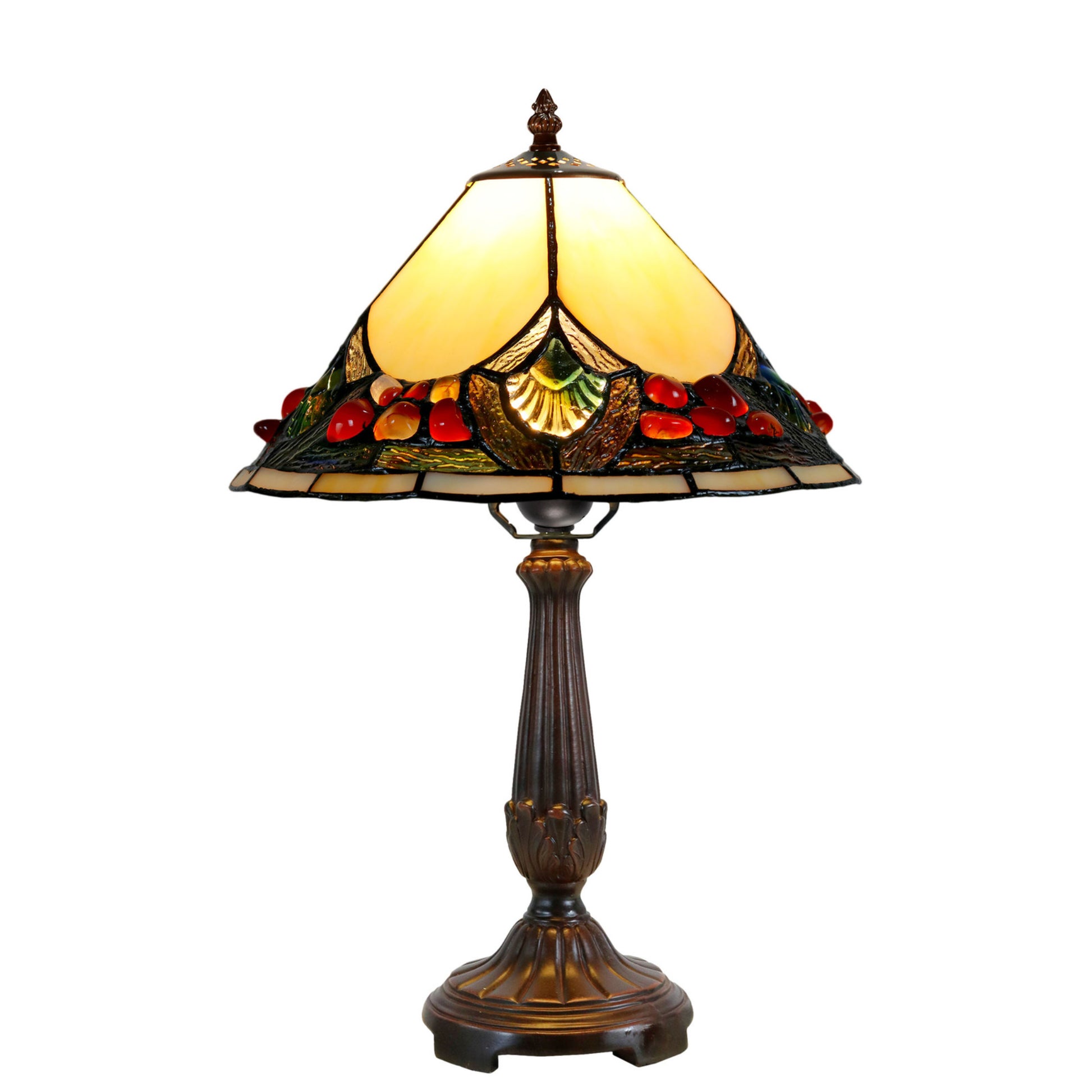 Janay Stained Glass Beige Table Lamp Table Lamp G&G Bros