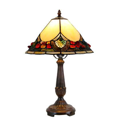 Janay Stained Glass Beige Table Lamp Table Lamp G&G Bros