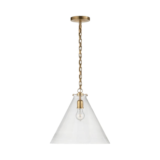 Thomas O'Brien Katie Conical Glass Pendant Light - Brass Pendant Light Bloomingdales Lighting   
