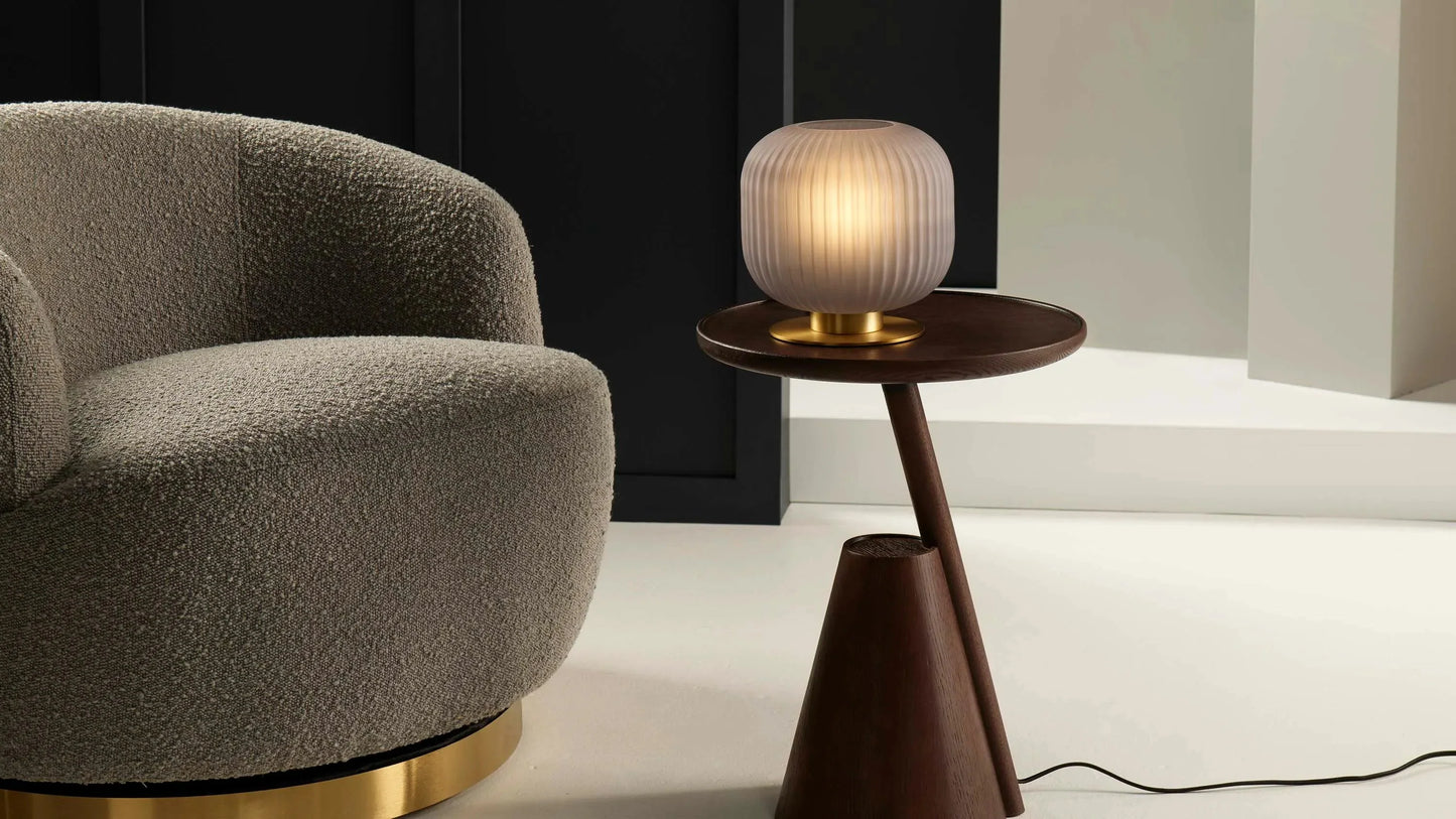 Leone Frosted Glass Desk Lamp - Grey Desk Lamp Mayfield Lighting