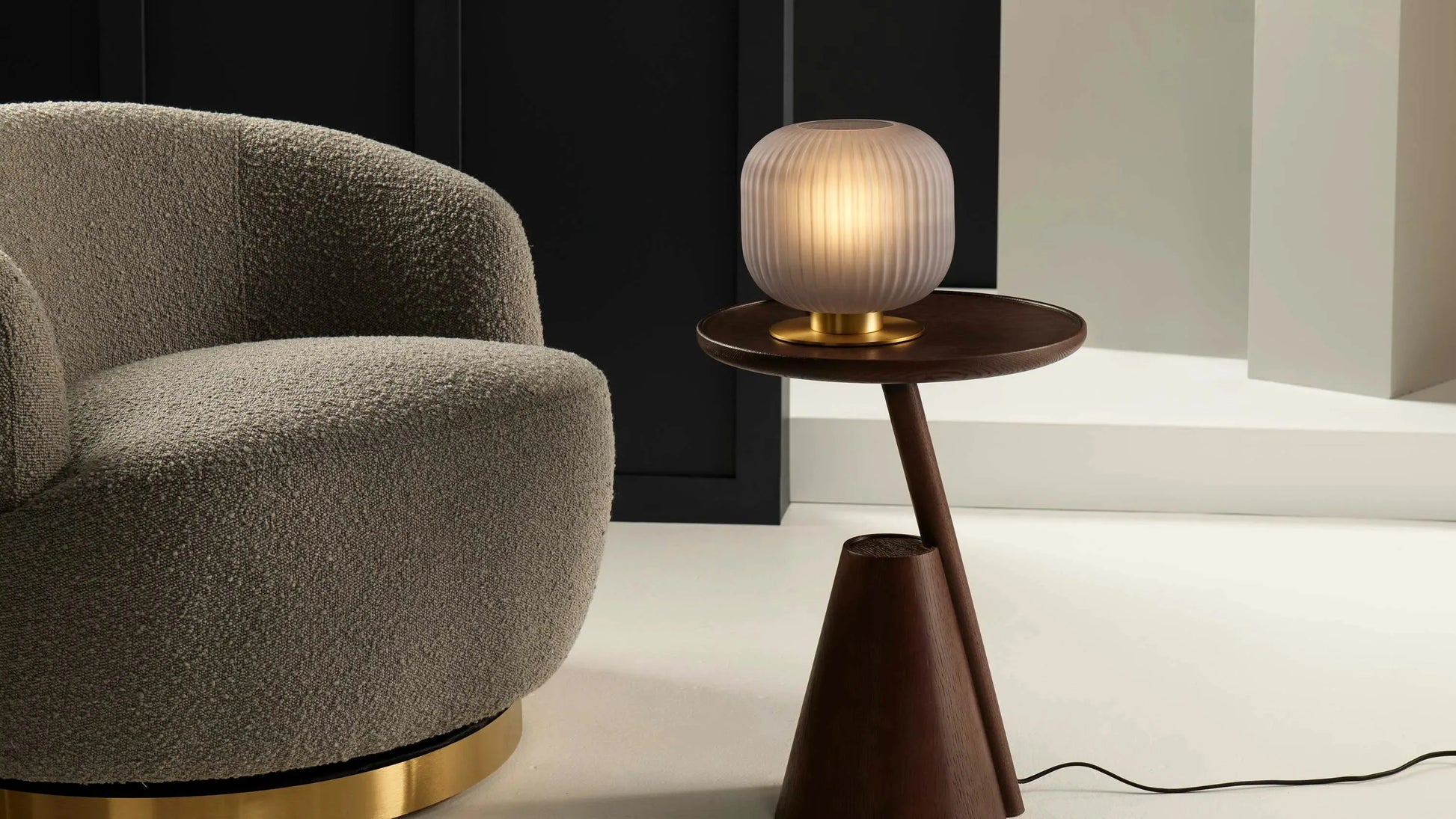 Leone Frosted Glass Desk Lamp - Grey Desk Lamp Mayfield Lighting