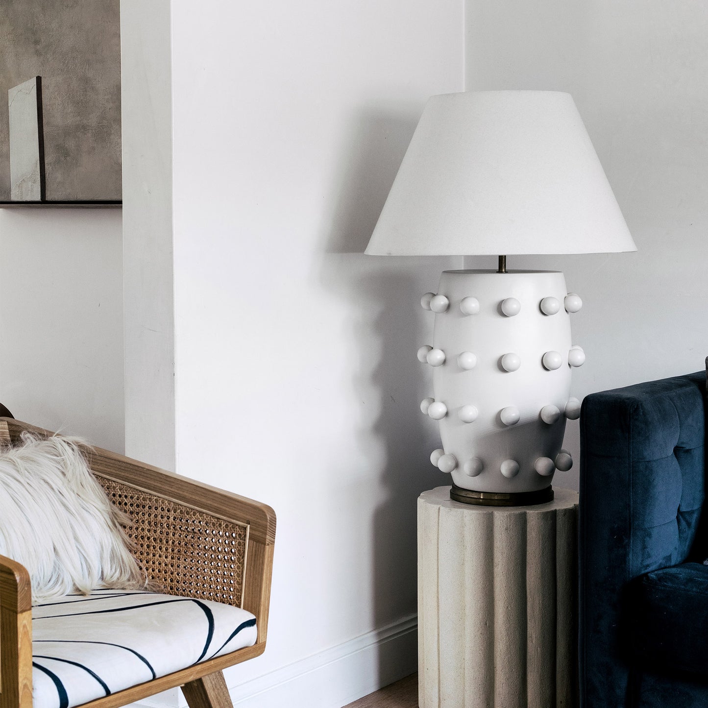 Kelly Wearstler Linden Sculpted Large Table Lamp - White Table Lamp Bloomingdales Lighting   