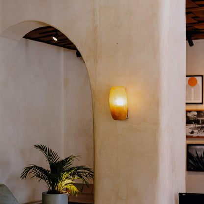 Linz Cast Resin Wall Sconce - Caramel Wall Light Gypset Cargo