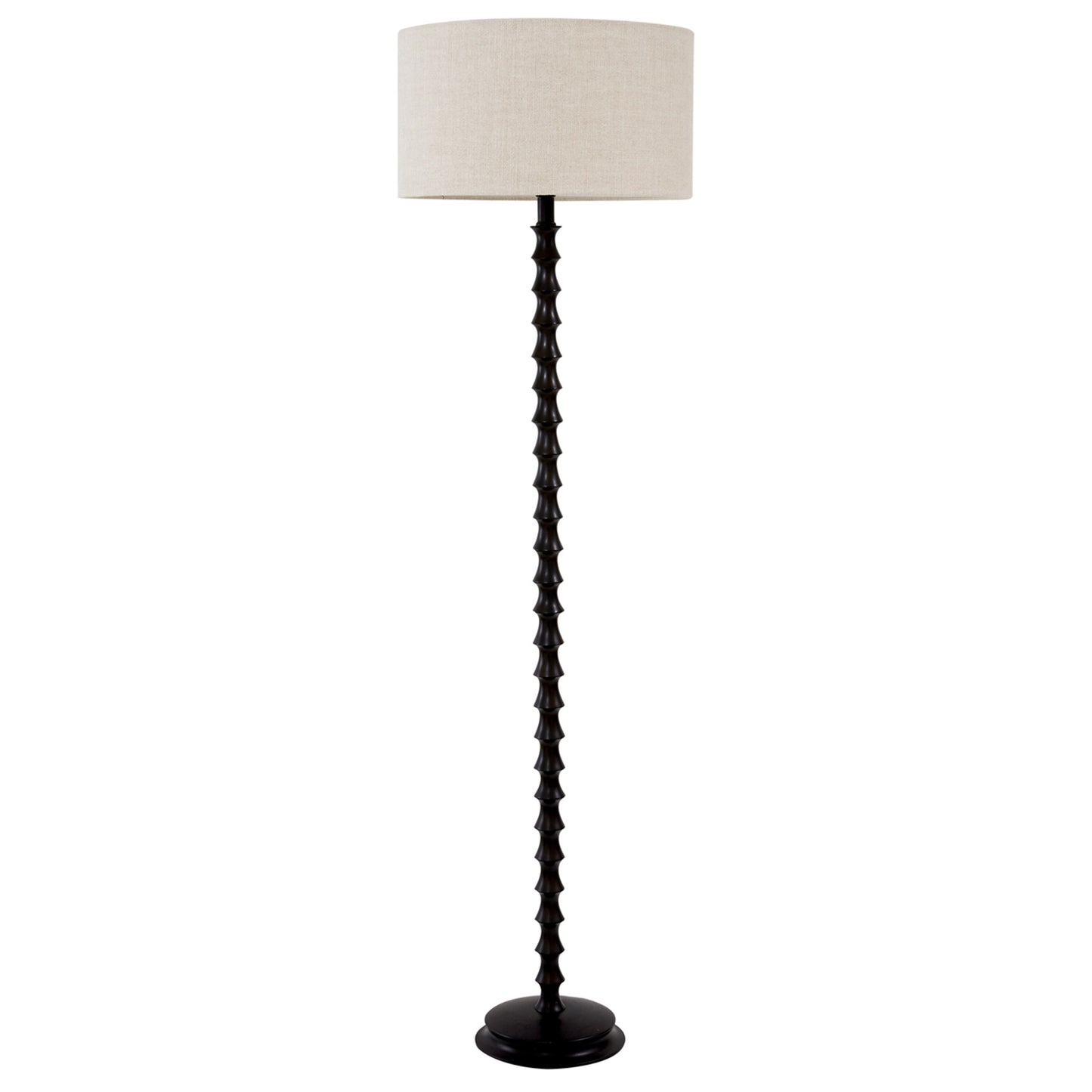 Livie Timber Floor Lamp - Gold Leaf Floor Lamp Bloomingdales Lighting Black Black Linen
