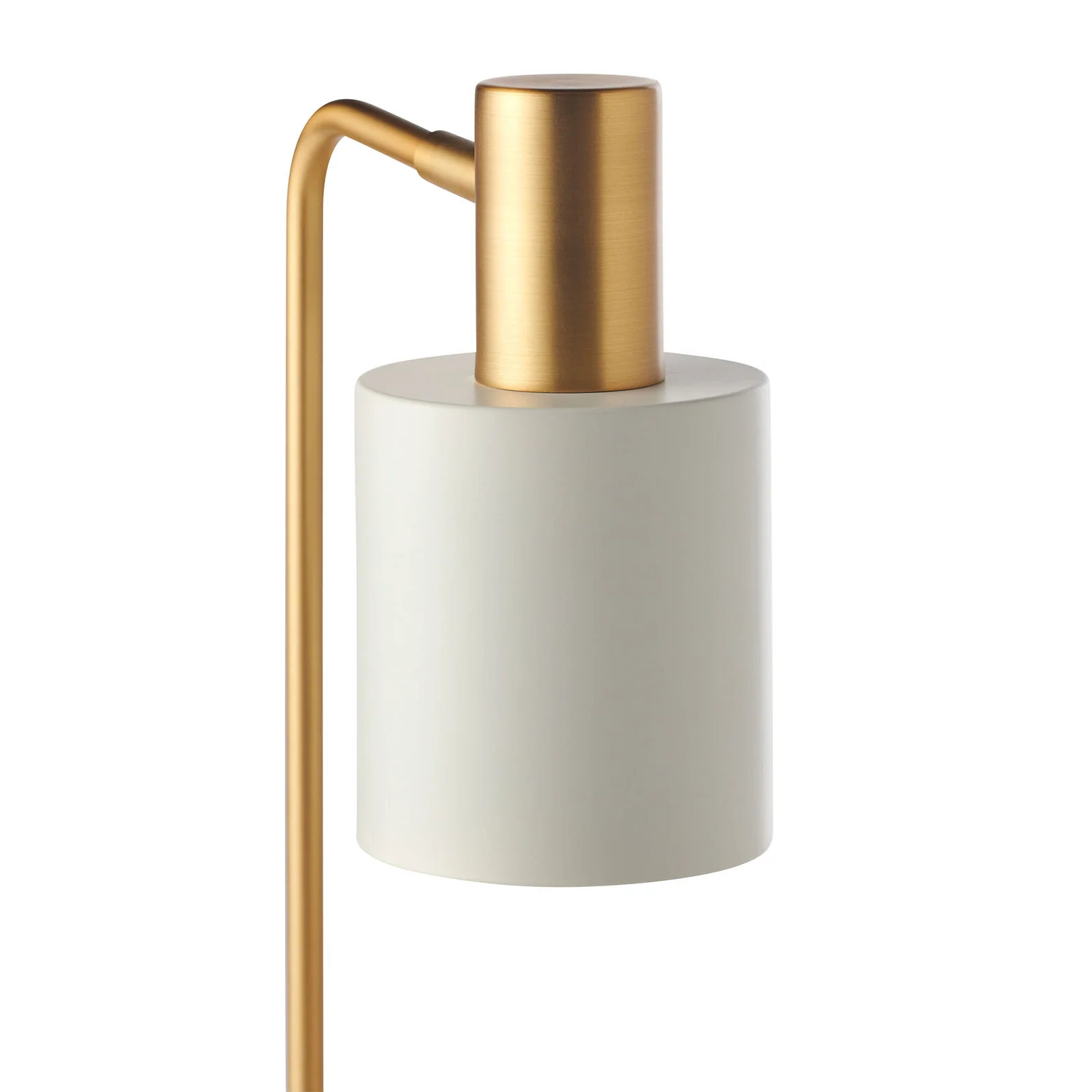 Mahala Adjustable White Marble Desk Lamp - Satin Brass Desk Lamp Mayfield Lighting