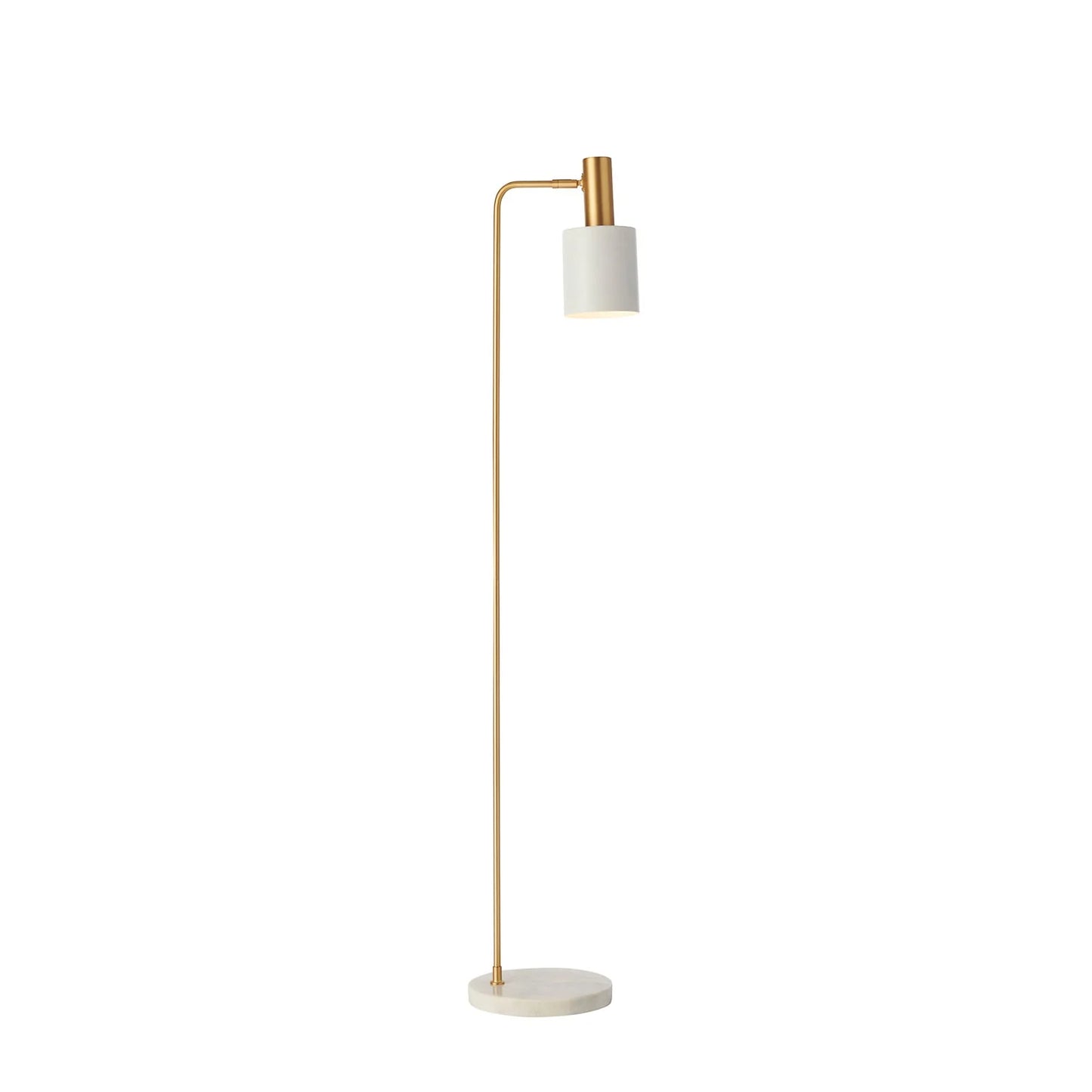 Mahala White Marble Floor Lamp - Satin Brass Floor Lamp Mayfield Lighting