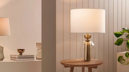 Martha Outer Glass Table Lamp - Brass Table Lamp Mayfield Lighting