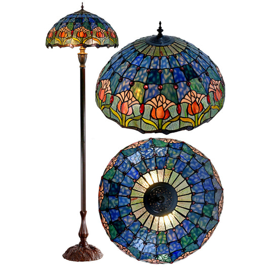 Mauve Tulip Stained Glass Floor Lamp Floor Lamp G&G Bros