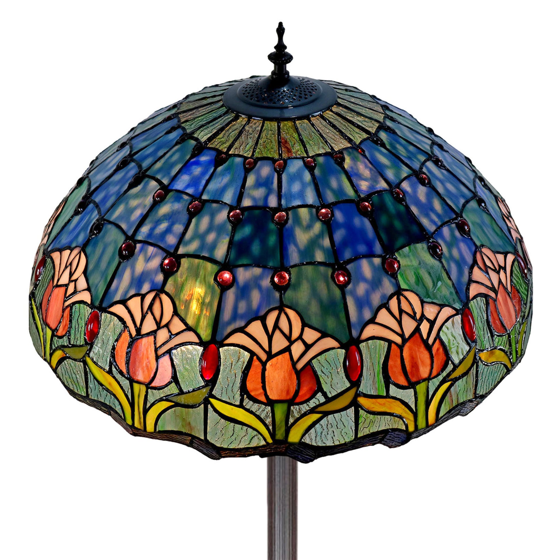 Mauve Tulip Stained Glass Floor Lamp Floor Lamp G&G Bros