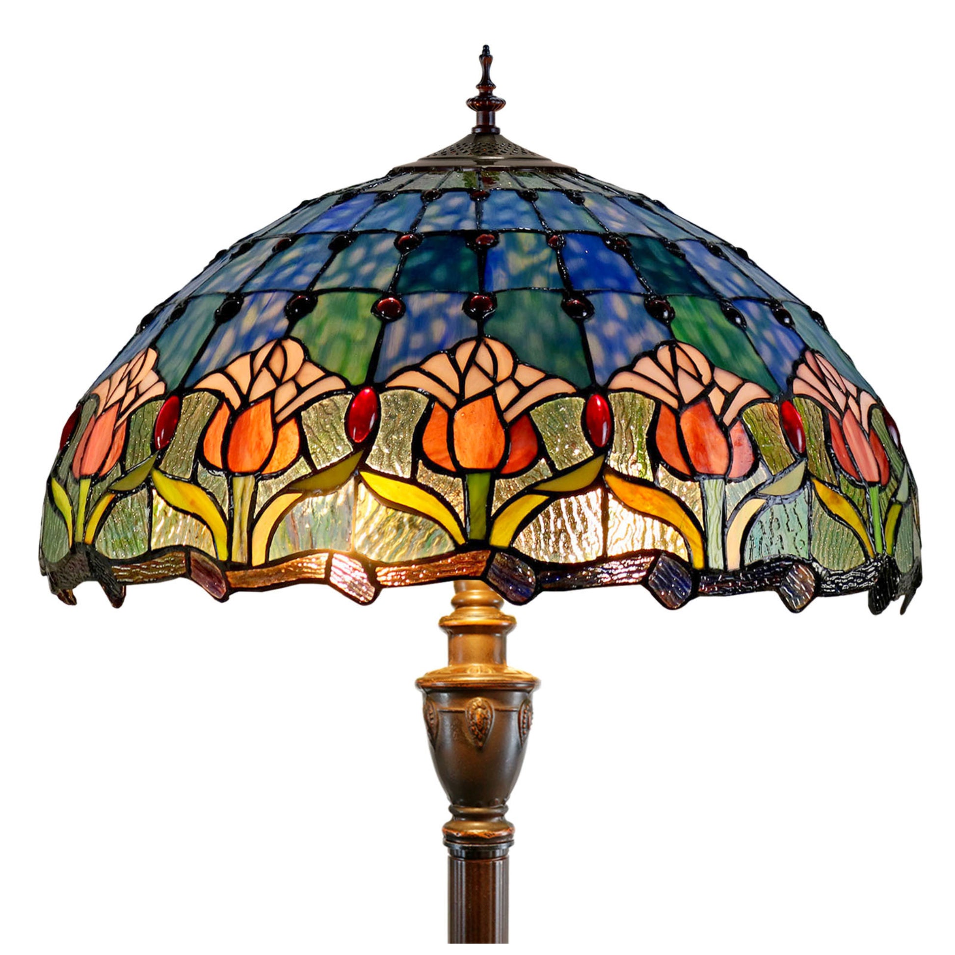 Mauve Tulip Stained Glass Floor Lamp Floor Lamp G&G Bros