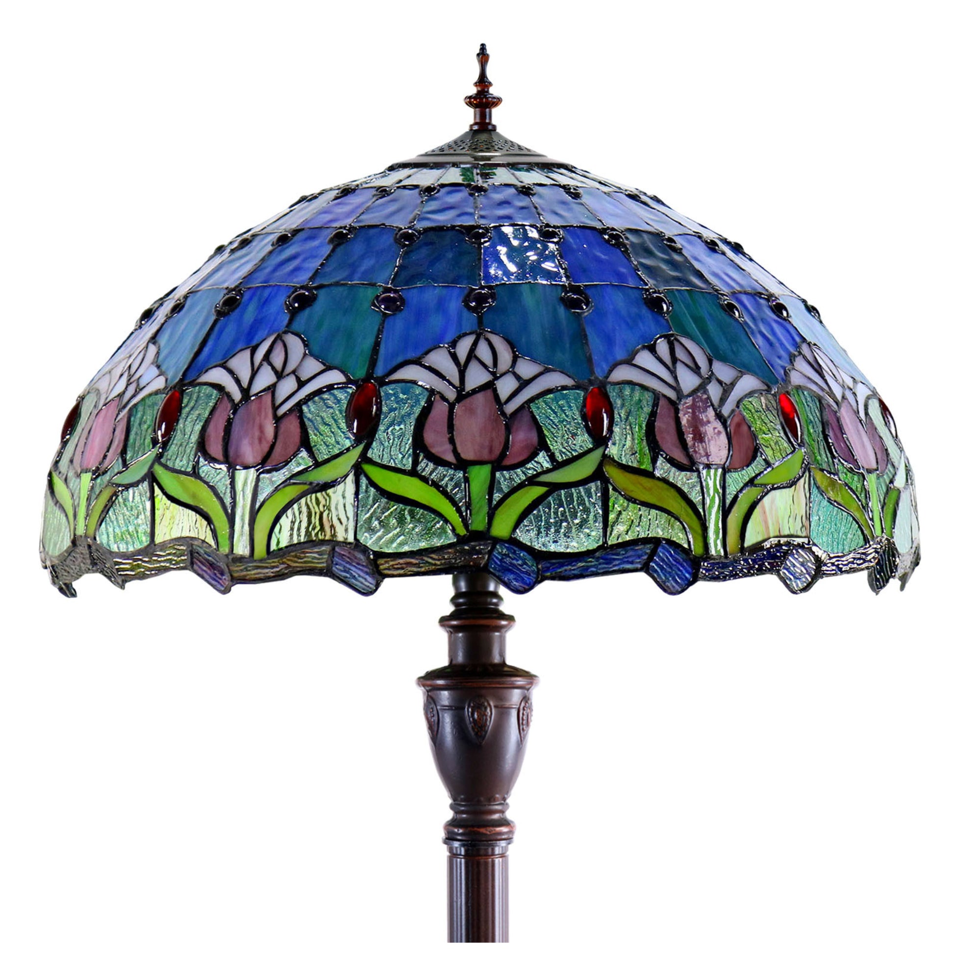 Mauve Tulip Stained Glass Floor Lamp Floor Lamp G&G Bros