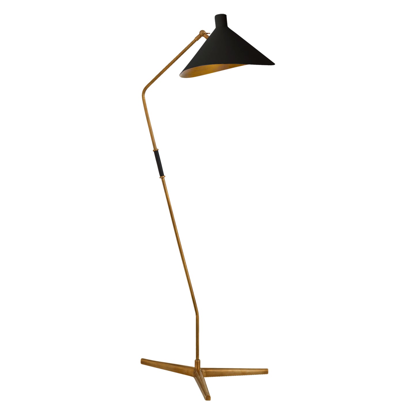 AERIN Mayotte Large Offset Floor Lamp - Brass & White Floor Lamp Bloomingdales Lighting Black  