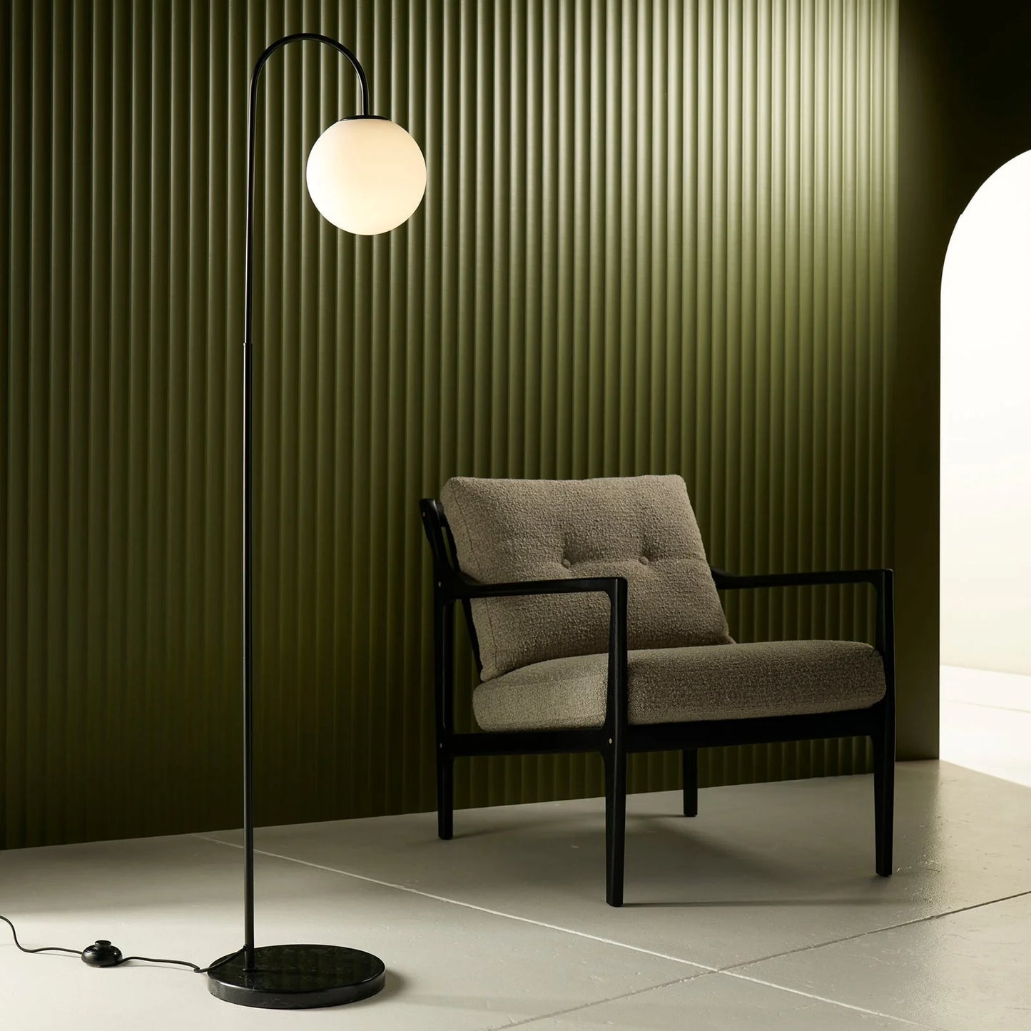 Mintu Spherical Glass Shade Floor Lamp Floor Lamp Mayfield Lighting