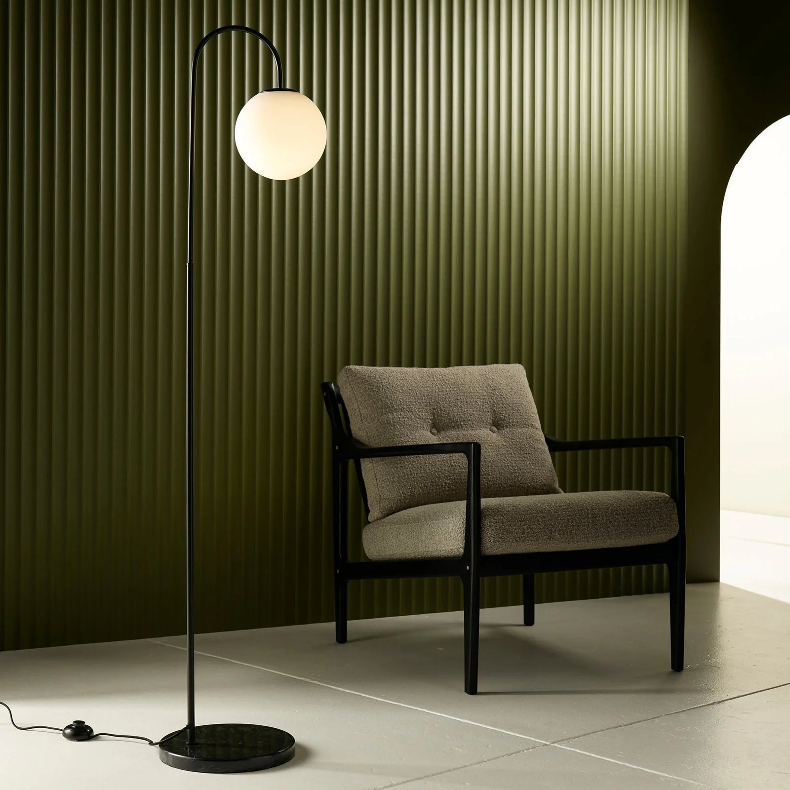 Mintu Spherical Glass Shade Floor Lamp Floor Lamp Mayfield Lighting