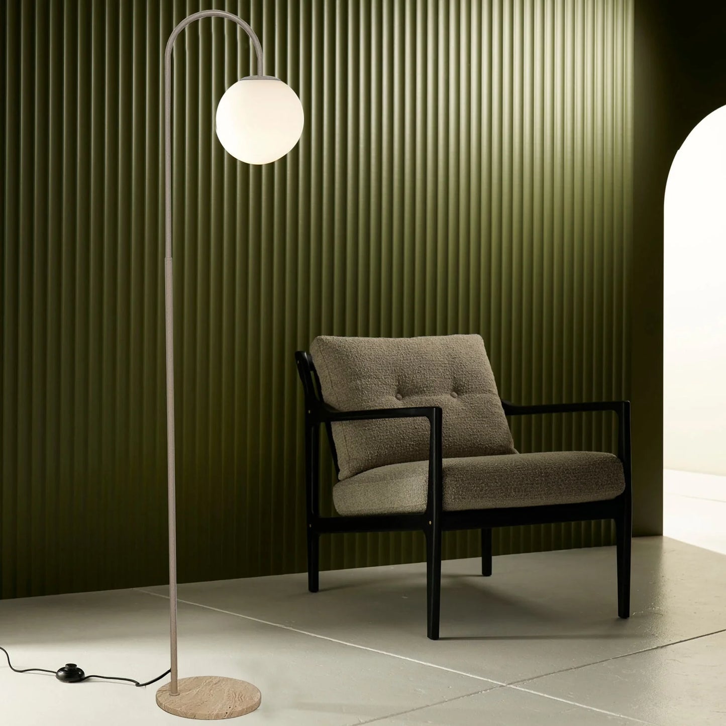 Mintu Spherical Glass Shade Floor Lamp Floor Lamp Mayfield Lighting