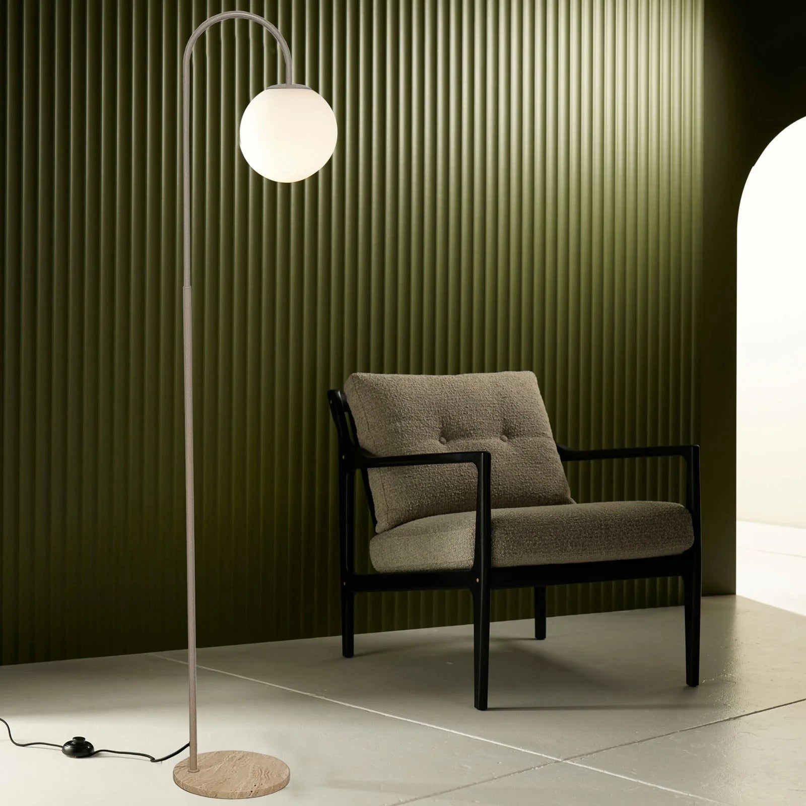 Mintu Spherical Glass Shade Floor Lamp Floor Lamp Mayfield Lighting